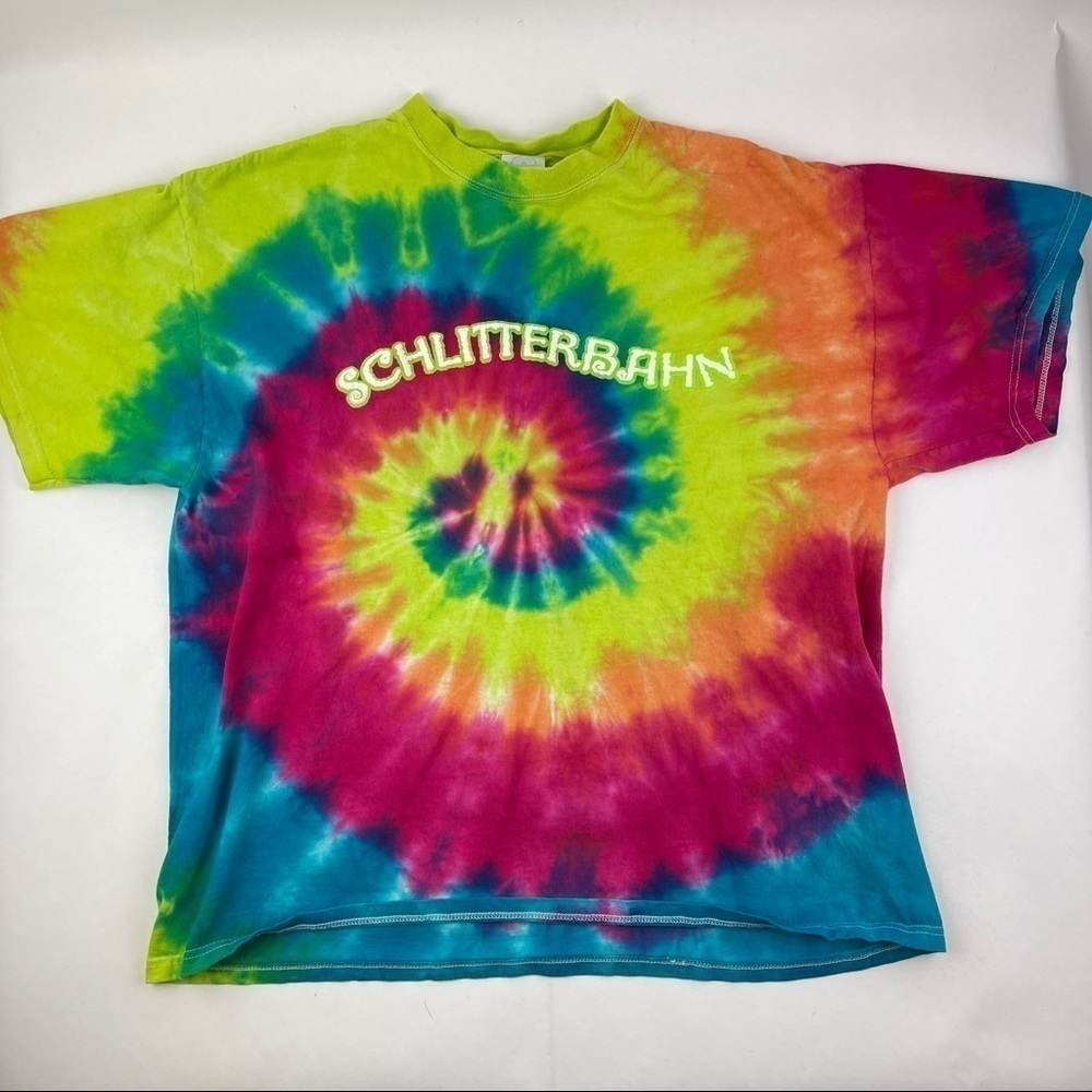 Delta Magnum Weight Tshirt Mens XL Tie Dye Yellow Schlitterbauhn